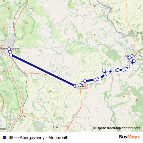 68 bus Line Map