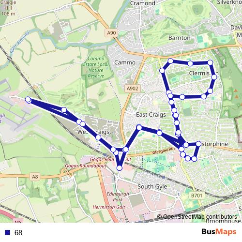 68 bus Line Map