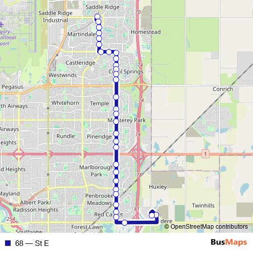 68 bus Line Map