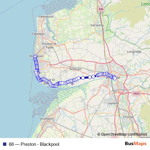 68 bus Line Map