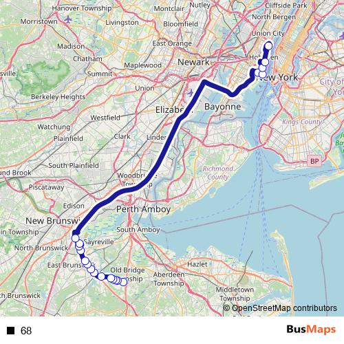 68 bus Line Map