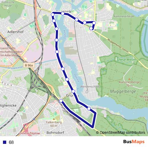 68 bus Line Map