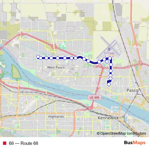 68 bus Line Map