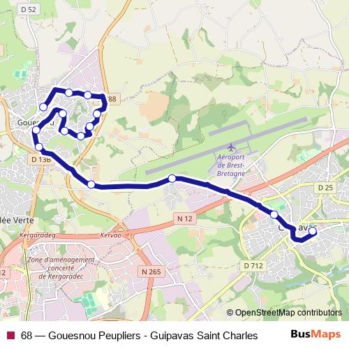68 bus Line Map