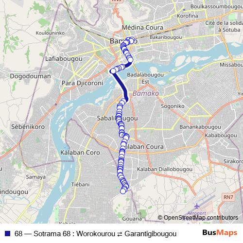 68 bus Line Map