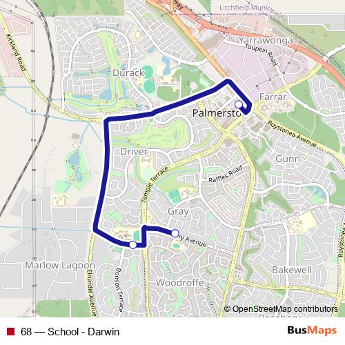 68 bus Line Map