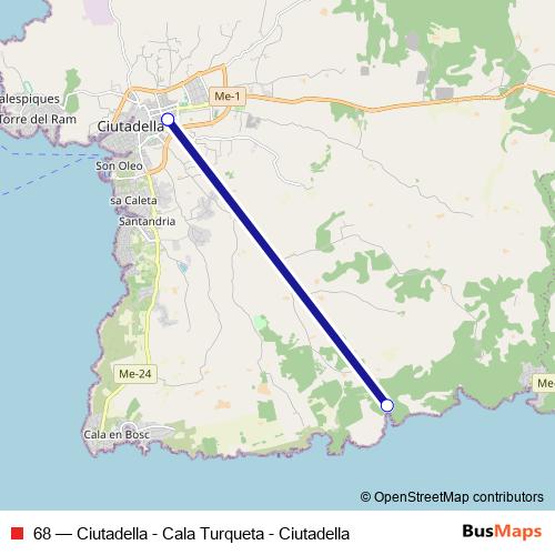 68 bus Line Map