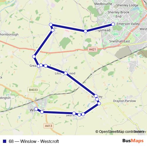 68 bus Line Map