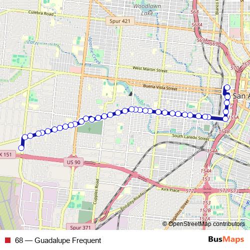 68 bus Line Map