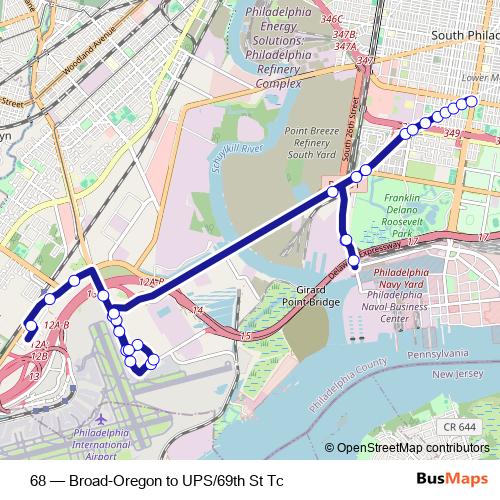 68 bus Line Map