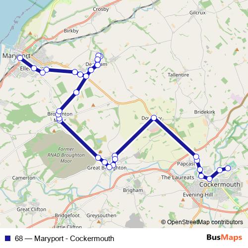 68 bus Line Map