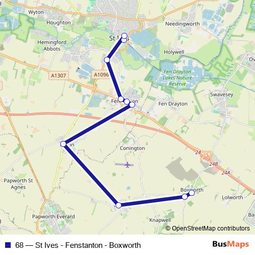 68 bus Line Map