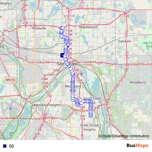 68 bus Line Map