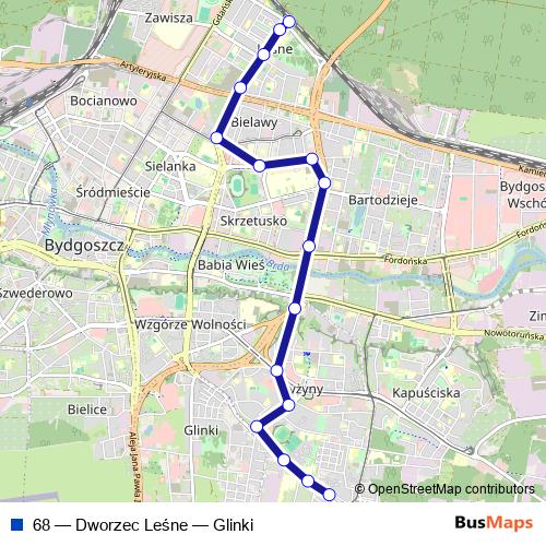 68 bus Line Map