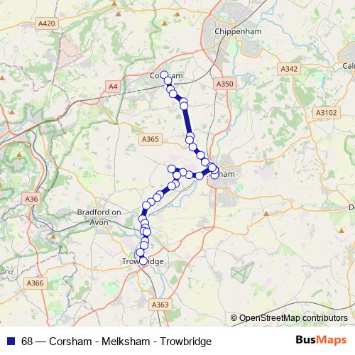 68 bus Line Map