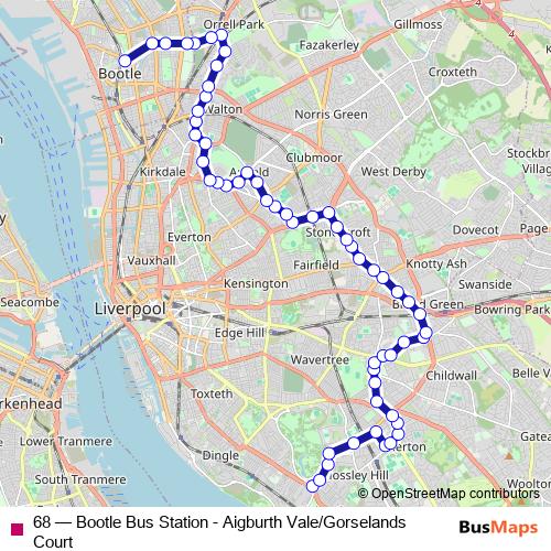 68 bus Line Map