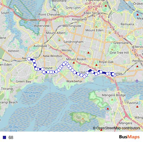 68 bus Line Map