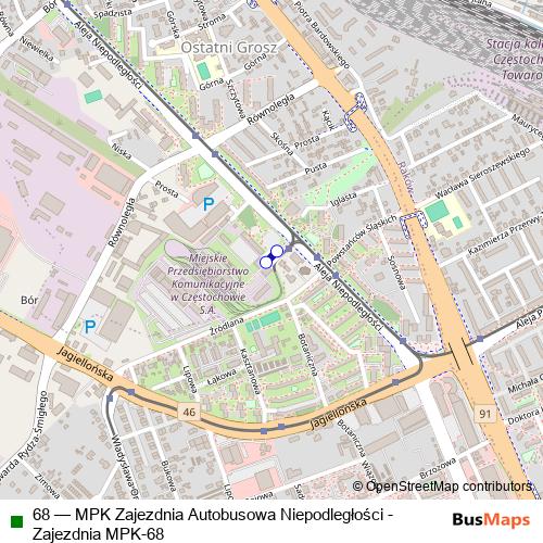 68 bus Line Map