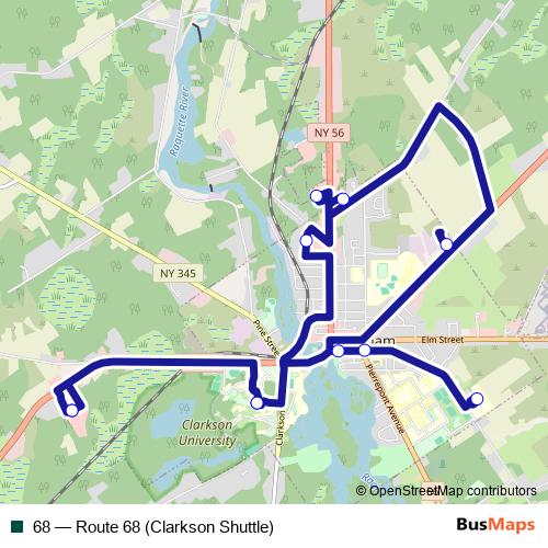 68 bus Line Map