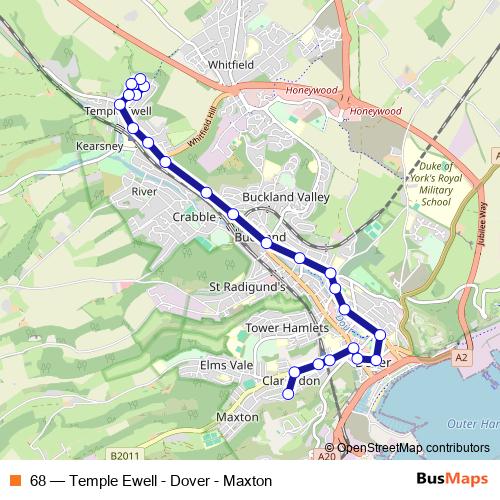68 bus Line Map