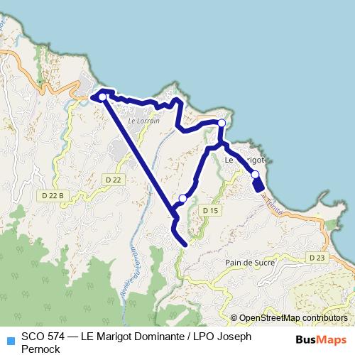 SCO 574 bus Line Map