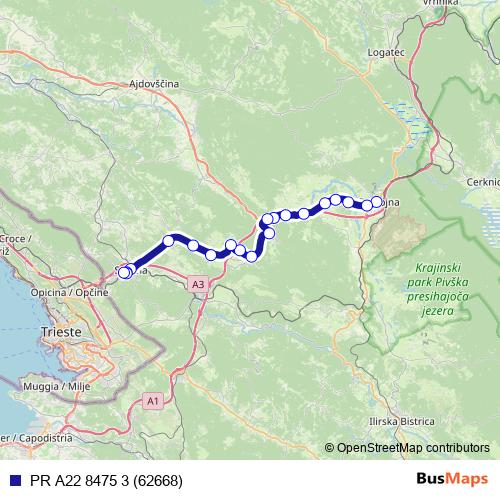 PR A22 8475 3 (62668) bus Line Map