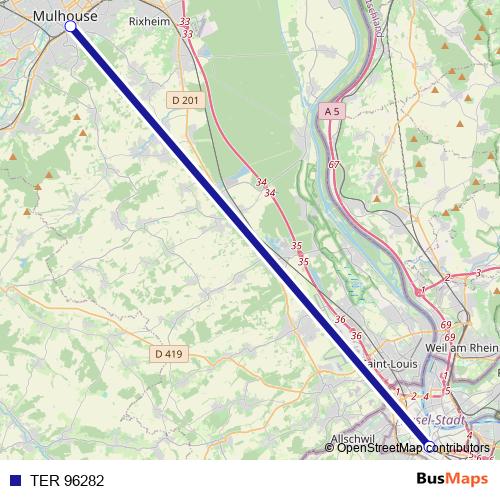 TER 96282 rail Line Map