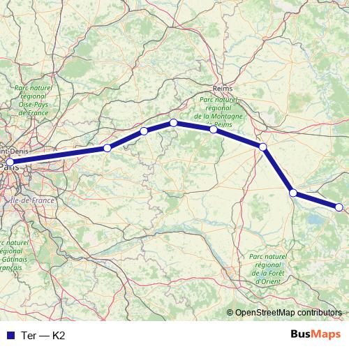 Ter rail Line Map