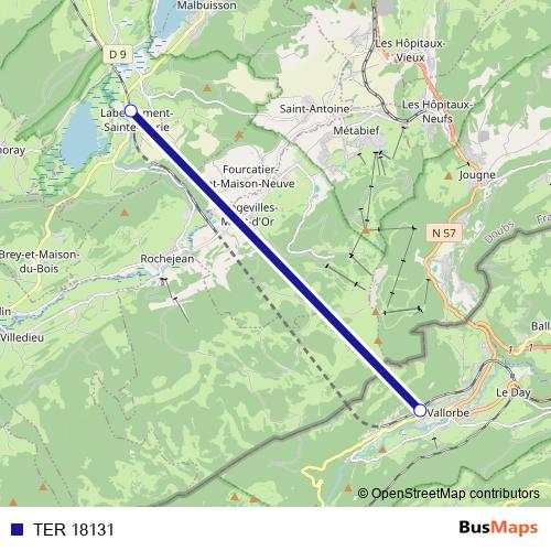 TER 18131 rail Line Map