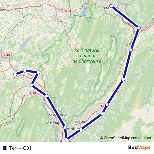 Ter rail Line Map