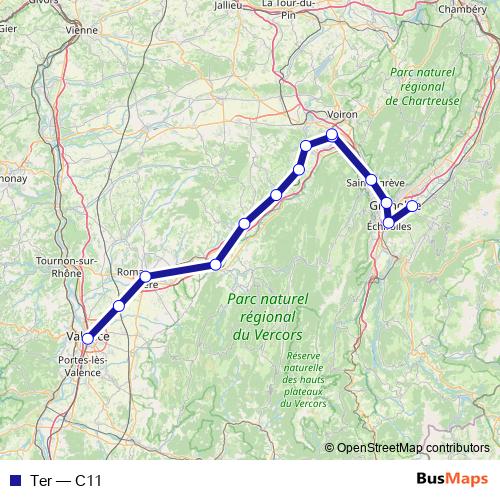 Ter rail Line Map