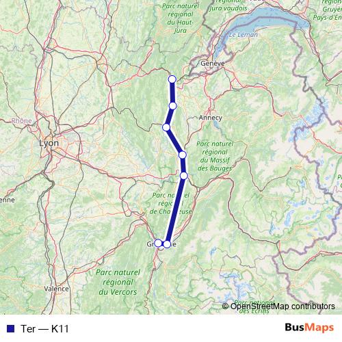 Ter rail Line Map