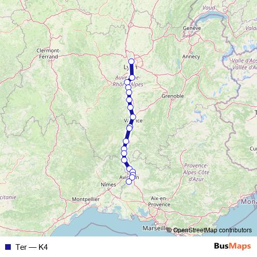 Ter rail Line Map