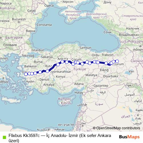 Flixbus Kk3597c bus Line Map