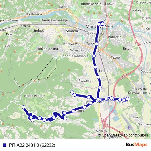 PR A22 2481 0 (62232) bus Line Map