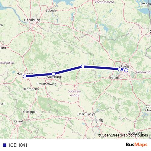 ICE 1041 rail Line Map