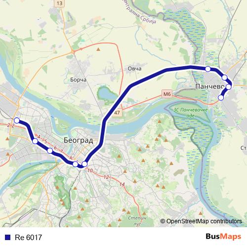 Re 6017 rail Line Map
