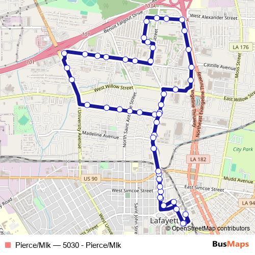 Pierce/Mlk bus Line Map
