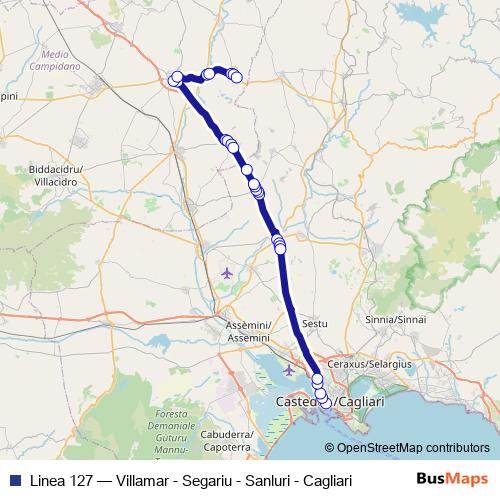 Linea 127 bus Line Map