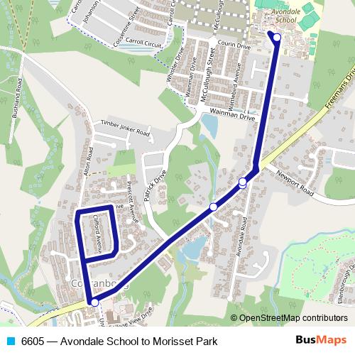 6605 bus Line Map