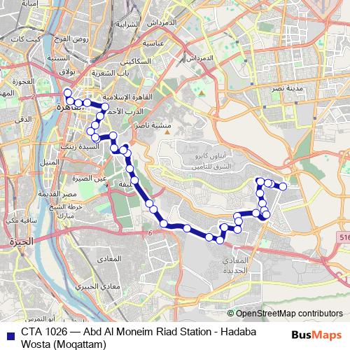 CTA 1026 bus Line Map