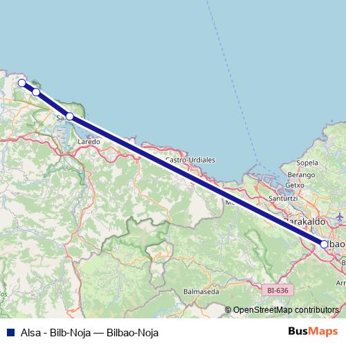 Alsa - Bilb-Noja bus Line Map