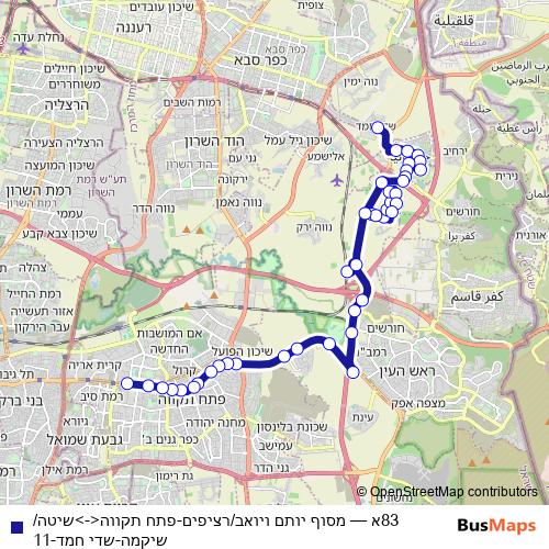 83א bus Line Map