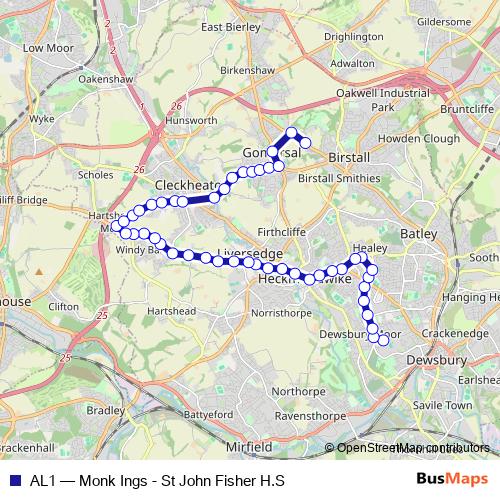 AL1 bus Line Map