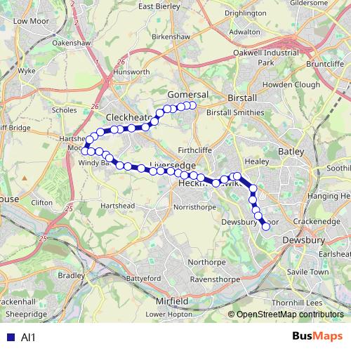 Al1 bus Line Map
