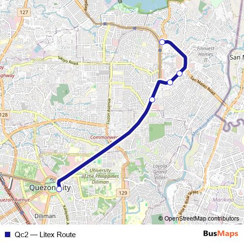 Qc2 bus Line Map
