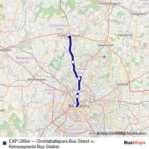 EXP-285m bus Line Map