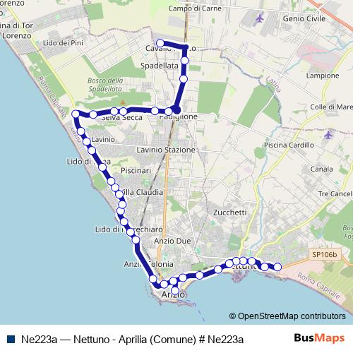 Ne223a bus Line Map