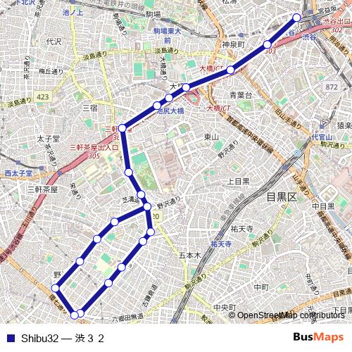 Shibu32 bus Line Map