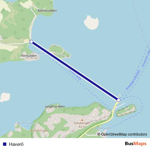 Haverö ferry Line Map